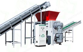 噸包袋撕碎，塑料垃圾桶撕碎，雙軸撕碎機，剪切式撕碎機